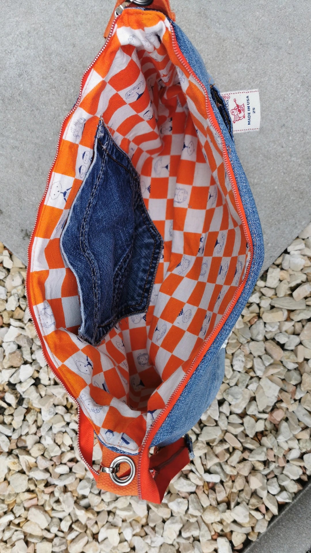Boho Bag, Denim orange