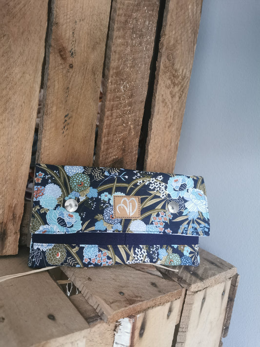 Geldbörse Roxa, Blumenmuster blau