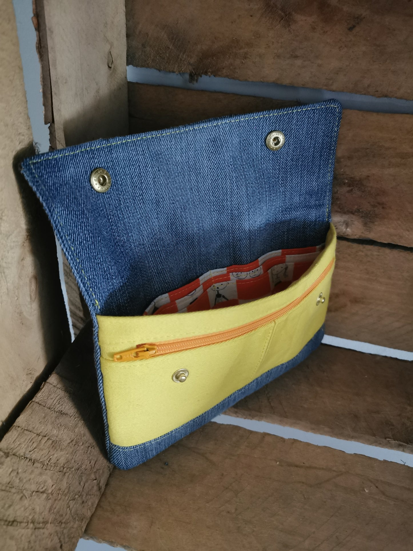 Geldbörse Roxa, Denim gelb