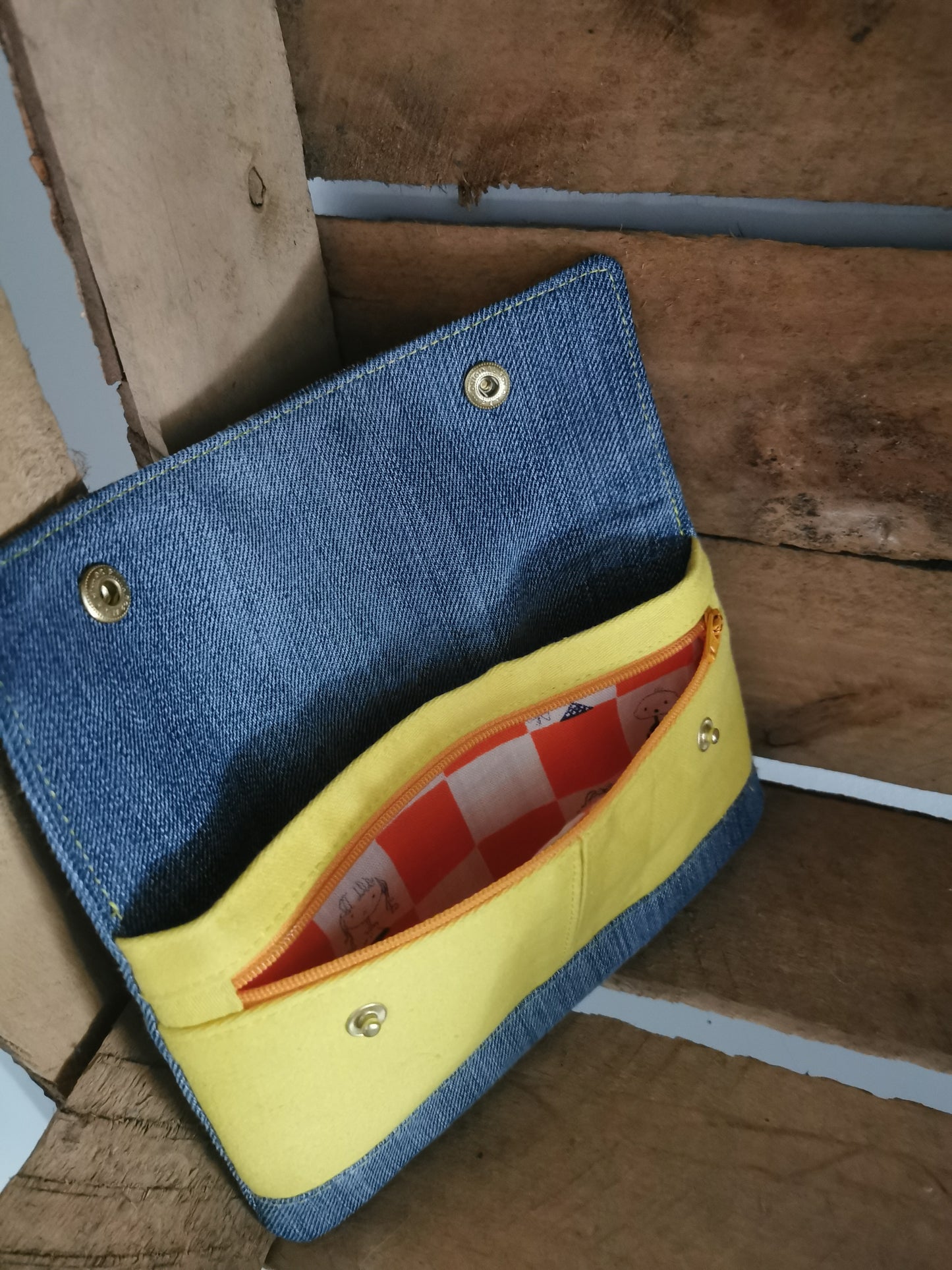 Geldbörse Roxa, Denim gelb